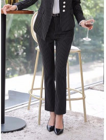 女式三?？蹢l紋西裝配套西褲 黑色